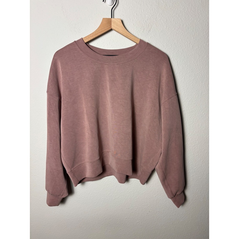 🩵Lululemon Softstreme Perfectly Oversized Cropped Crew Twilight Rose Size 10